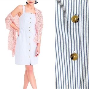 J. Crew seersucker button down dress striped